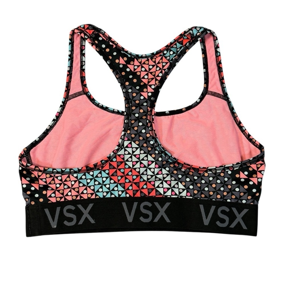Victoria Secret VSX Racerback Sports Bra Multicolor Geometric Print Size L #2007 - Picture 2 of 4